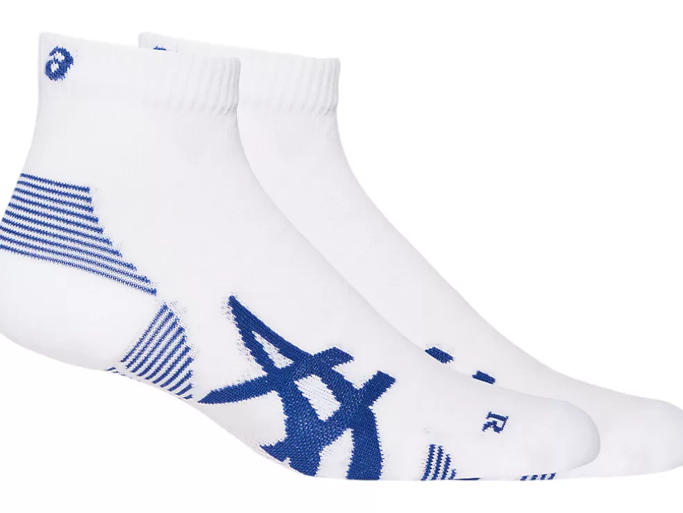 Kleding | Sokken>ASICS 2PPK CUSHION RUN QUARTER SOCK Brilliant White/Asics Blue