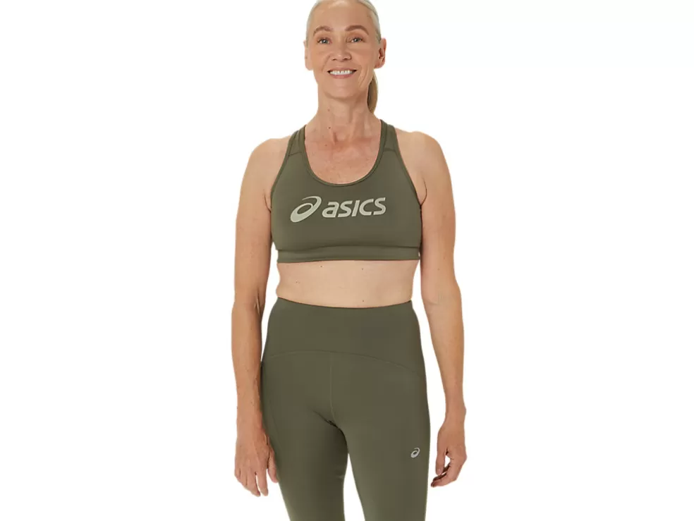 Kleding | Hardlopen>ASICS CORE LOGO BRA Mantle Green/Olive Grey