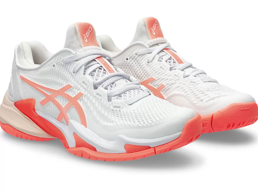 COURT FF™ | Tennisschoenen>ASICS COURT FF 3 White/Sun Coral