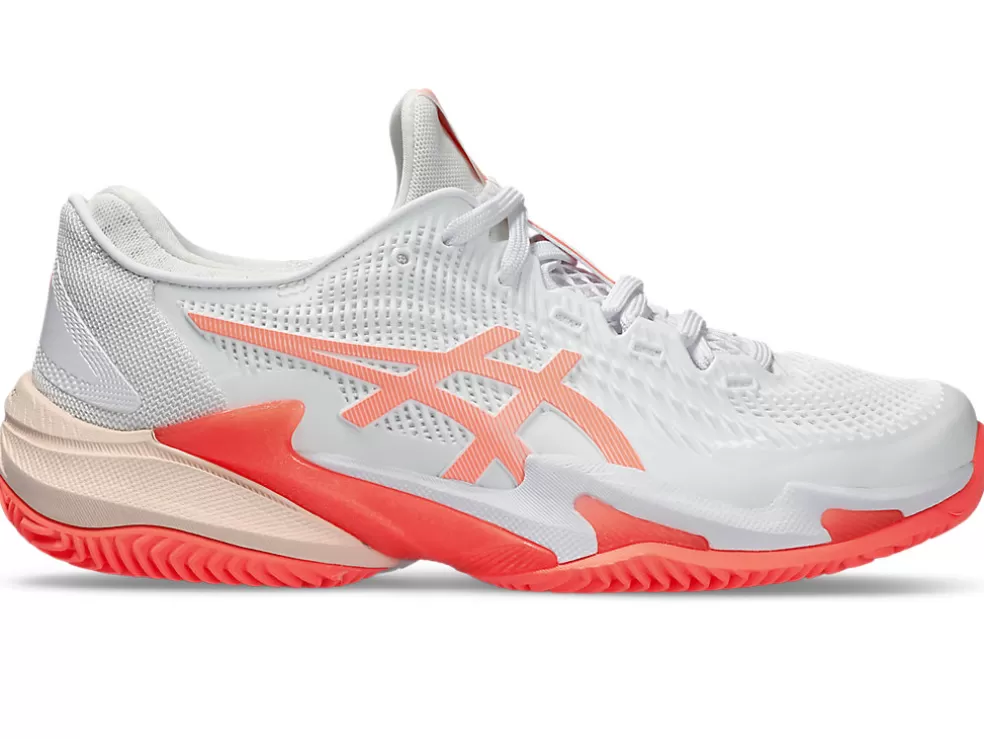 COURT FF™ | Tennisschoenen>ASICS COURT FF 3 CLAY White/Sun Coral