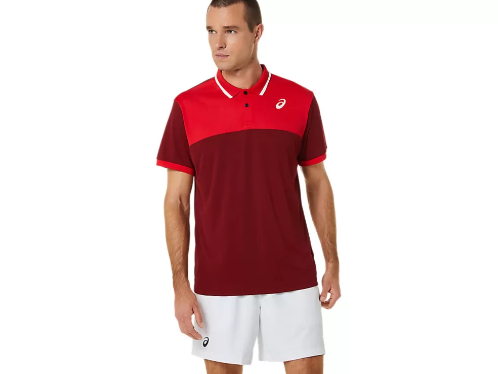 Kleding | Tennis>ASICS COURT POLO SHIRT Beet Juice/Classic Red