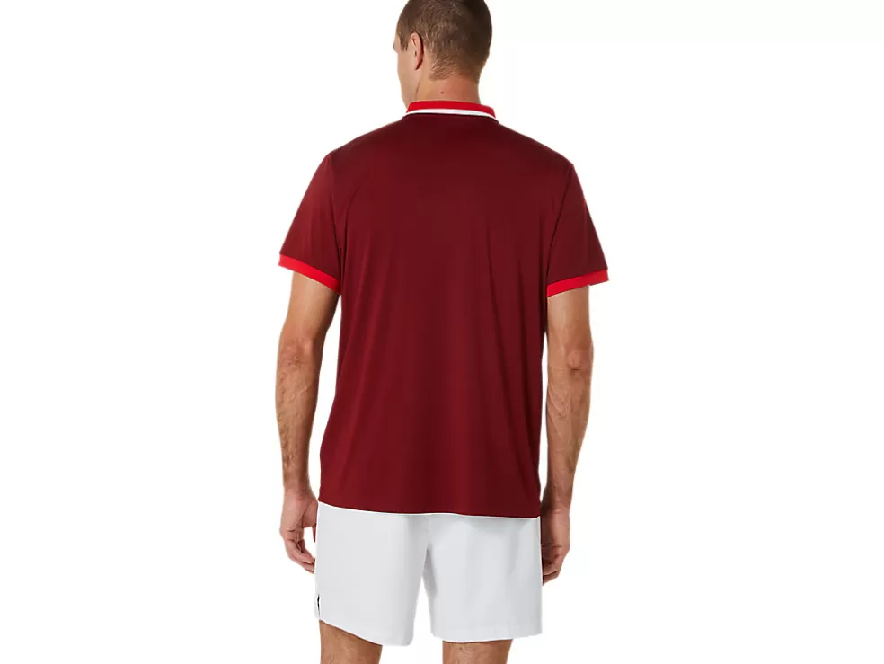 Kleding | Tennis>ASICS COURT POLO SHIRT Beet Juice/Classic Red