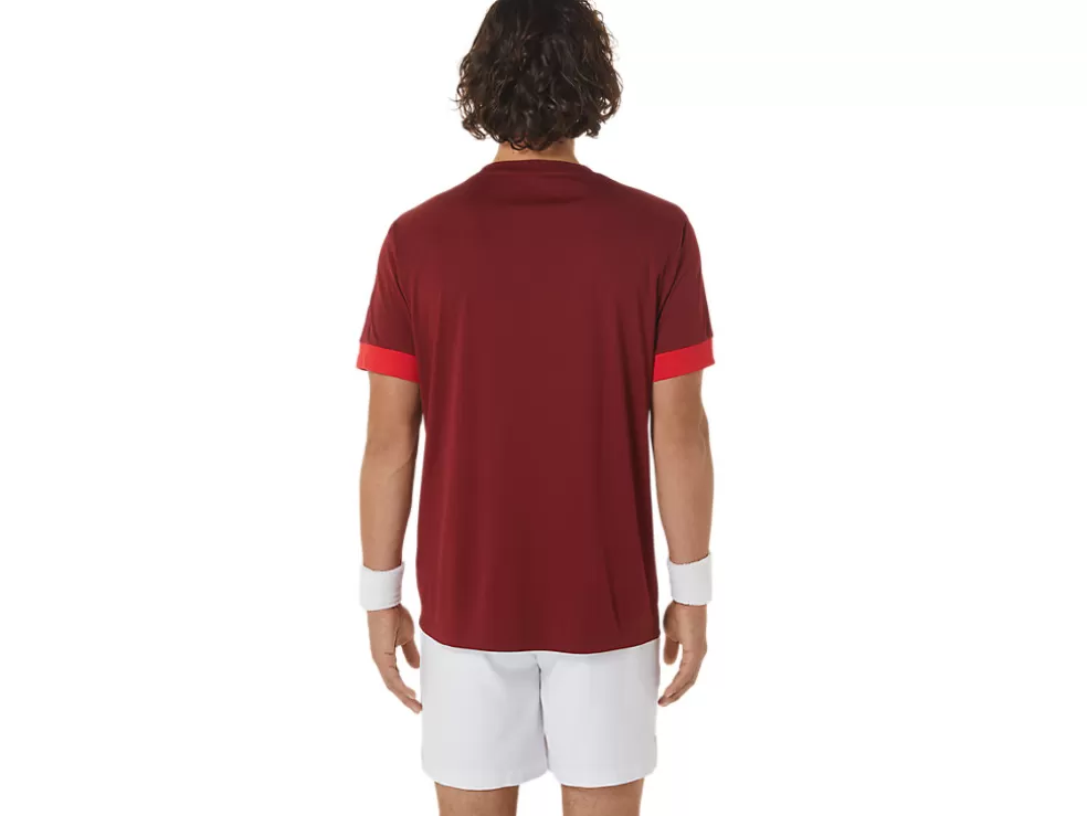 Kleding | Tennis>ASICS COURT SS TOP Beet Juice/Classic Red