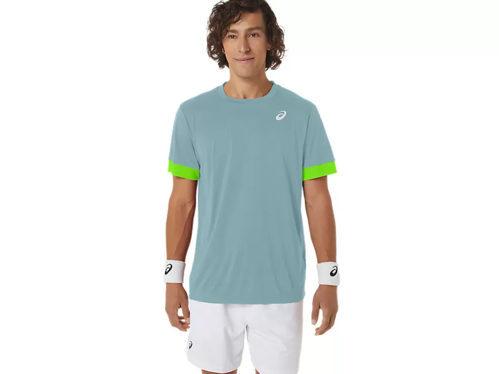 Kleding | Tennis>ASICS COURT SS TOP Teal Tint/Electric Lime