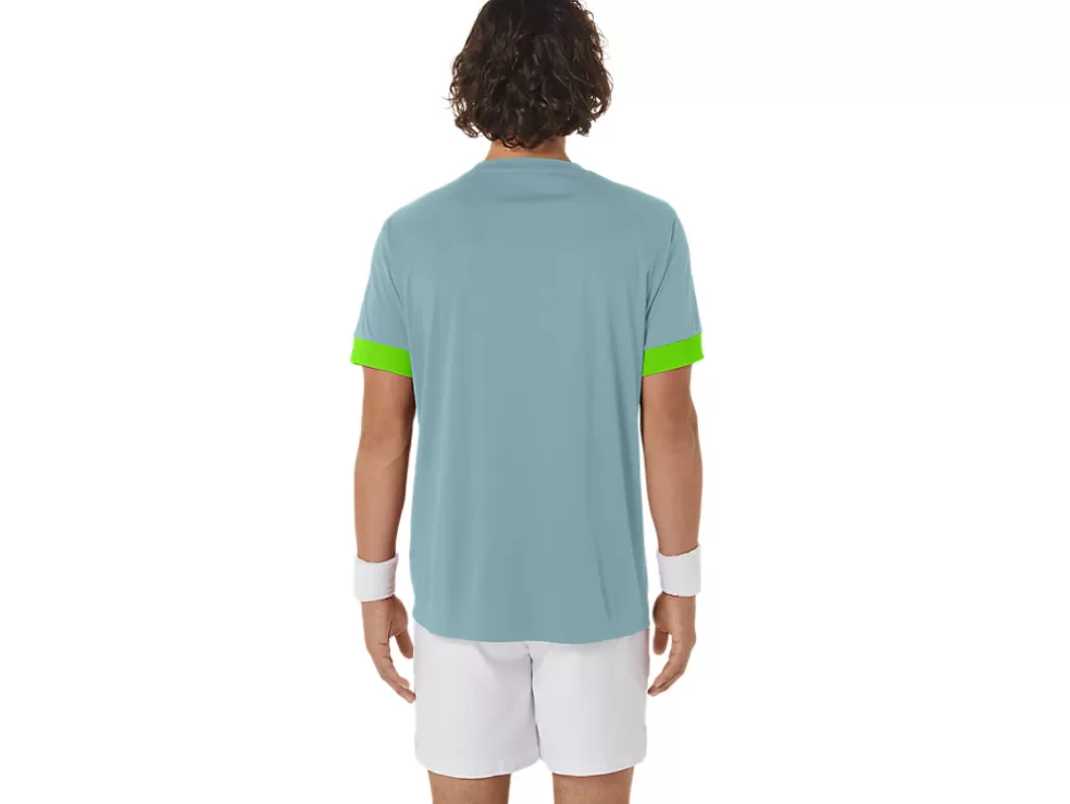 Kleding | Tennis>ASICS COURT SS TOP Teal Tint/Electric Lime