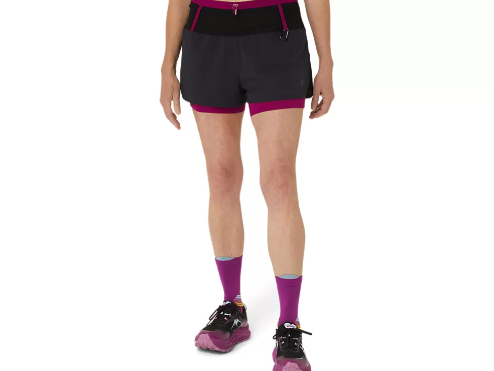 Kleding | Trail running>ASICS FUJITRAIL 2-N-1 SHORT Performance Black/Blackberry