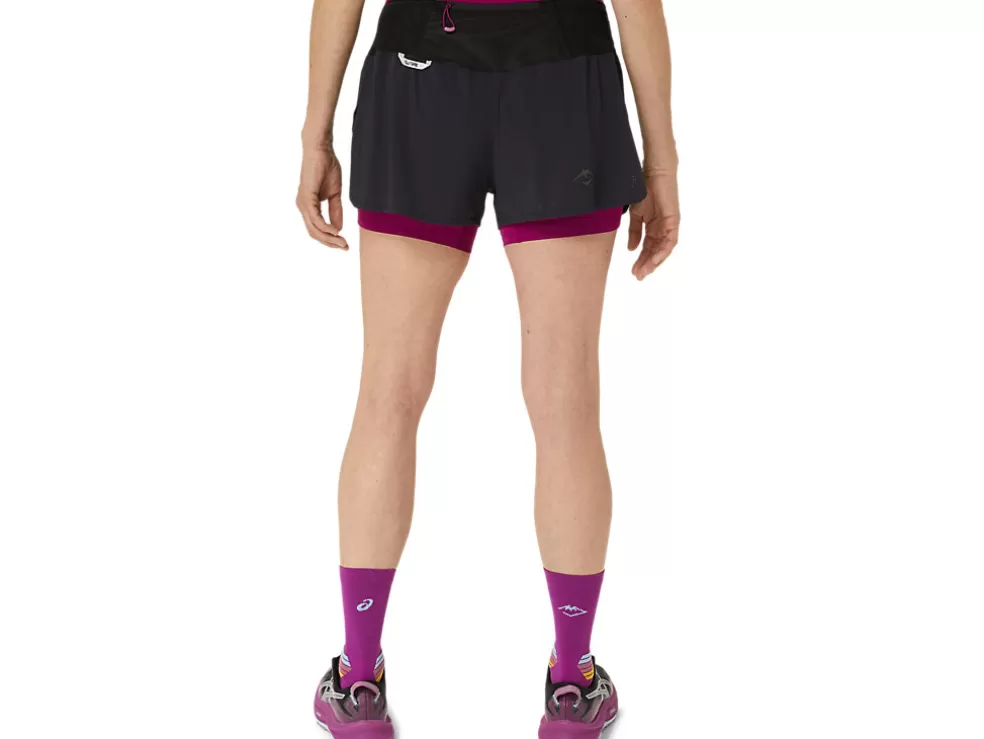 Kleding | Trail running>ASICS FUJITRAIL 2-N-1 SHORT Performance Black/Blackberry