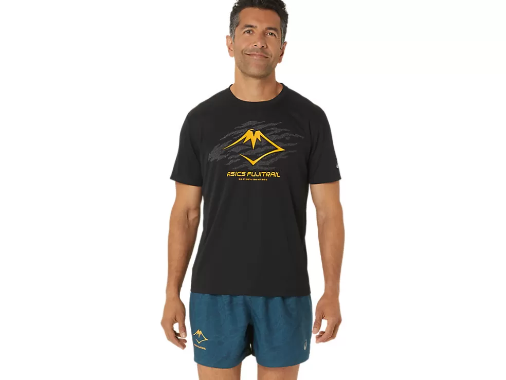 Kleding | Trail running>ASICS FUJITRAIL LOGO SS TOP Performance Black/Carbon/Fellow Yellow