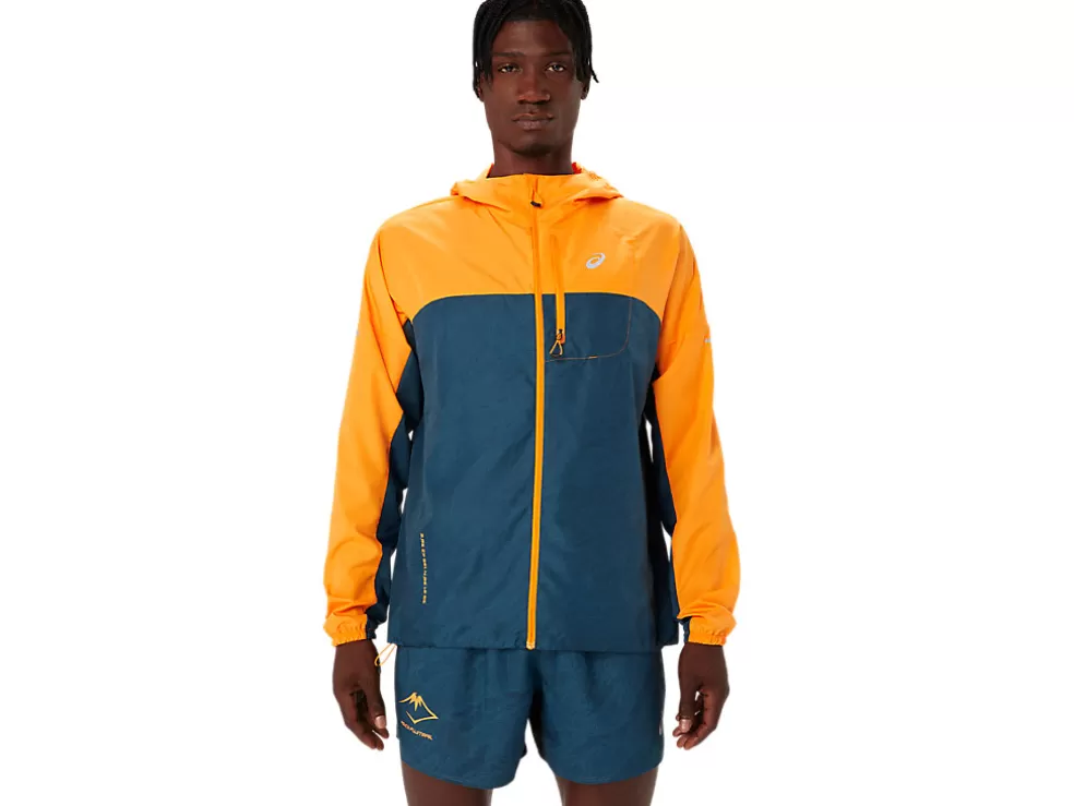 Trail running | Kleding>ASICS FUJITRAIL PACKABLE JACKET Fellow Yellow/Magnetic Blue