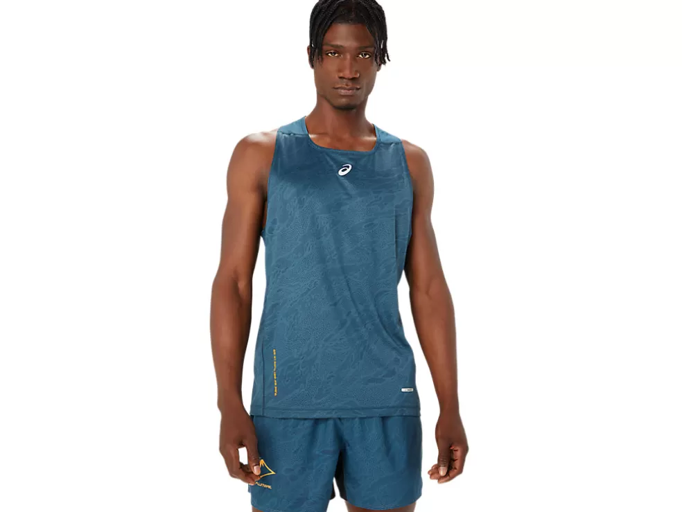 Kleding | Trail running>ASICS FUJITRAIL SINGLET Magnetic Blue