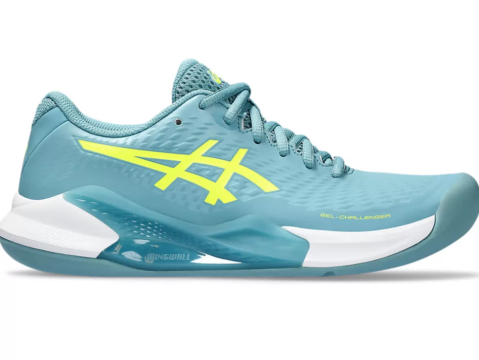 Tennisschoenen | Tennis>ASICS GEL-CHALLENGER 14 INDOOR Gris Blue/Safety Yellow