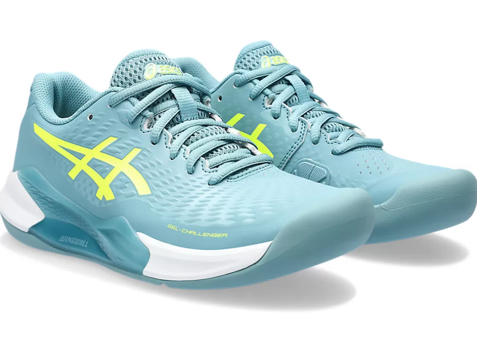 Tennisschoenen | Tennis>ASICS GEL-CHALLENGER 14 INDOOR Gris Blue/Safety Yellow