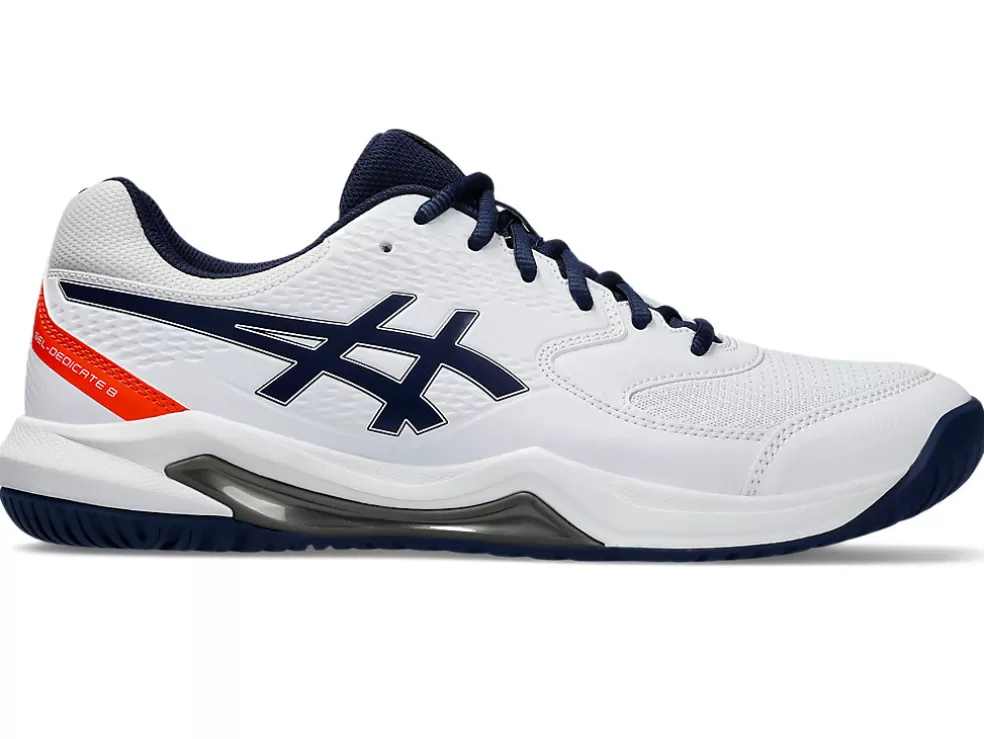 Tennisschoenen | Tennis>ASICS GEL-DEDICATE 8 White/Blue Expanse