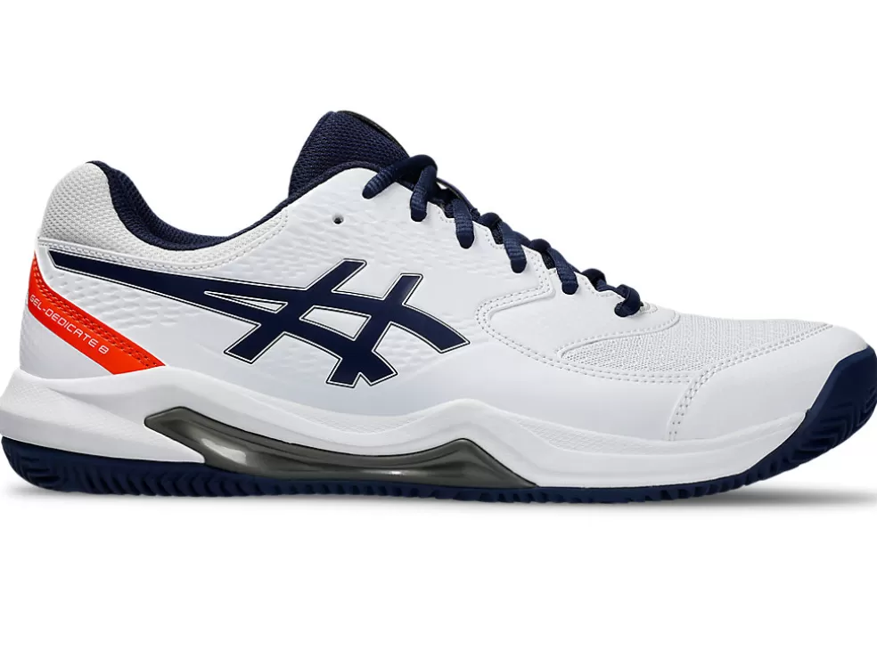 Tennisschoenen | Tennis>ASICS GEL-DEDICATE 8 CLAY White/Blue Expanse