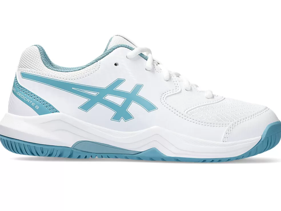 Tennisschoenen | Tennis>ASICS GEL-DEDICATE 8 GS White/Gris Blue