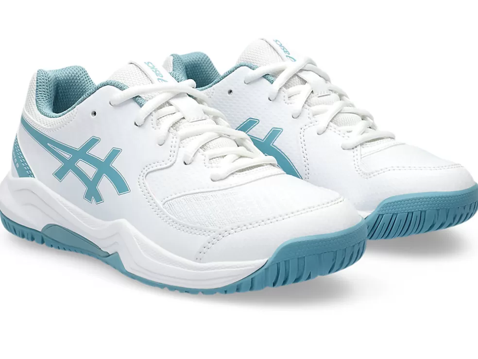 Tennisschoenen | Tennis>ASICS GEL-DEDICATE 8 GS White/Gris Blue