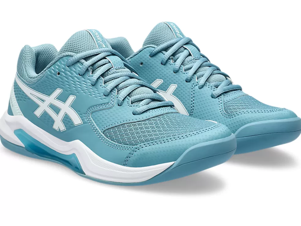 Tennisschoenen | Tennis>ASICS GEL-DEDICATE 8 INDOOR Gris Blue/White