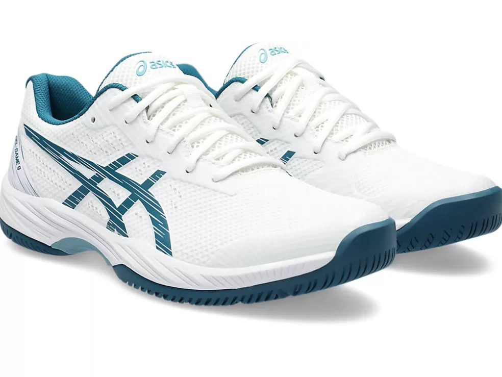 Tennisschoenen | Tennis>ASICS GEL-GAME 9 White/Restful Teal