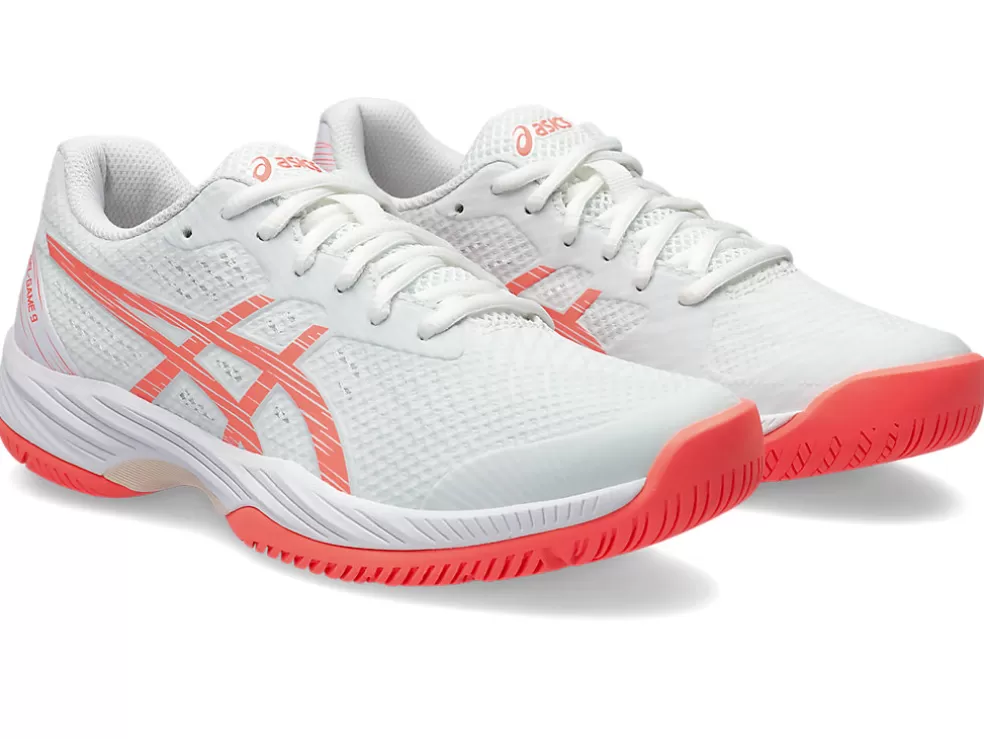 Tennisschoenen | Tennis>ASICS GEL-GAME 9 White/Sun Coral