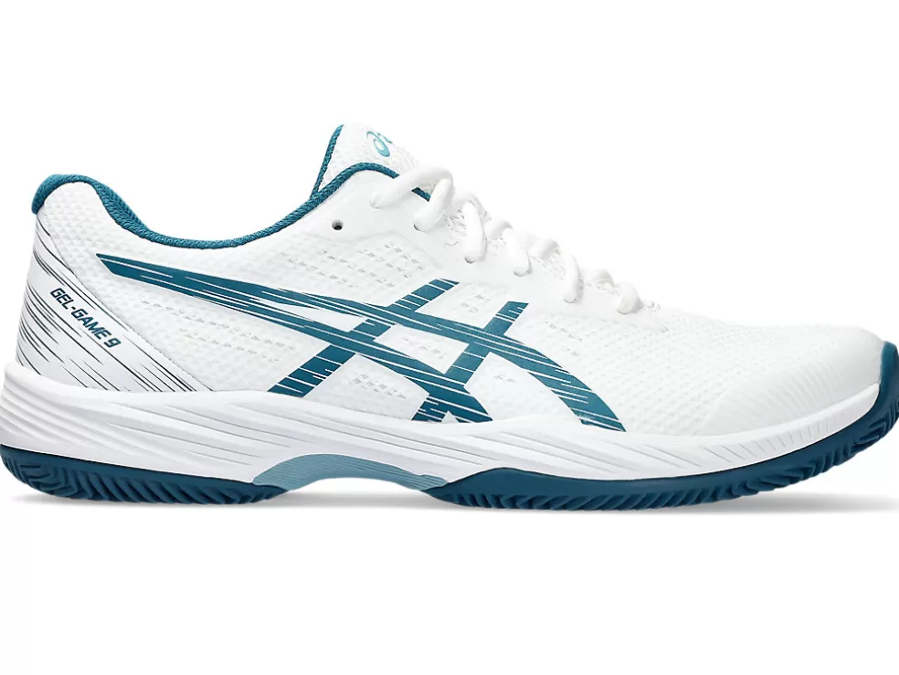 Tennisschoenen | Tennis>ASICS GEL-GAME 9 CLAY/OC White/Restful Teal