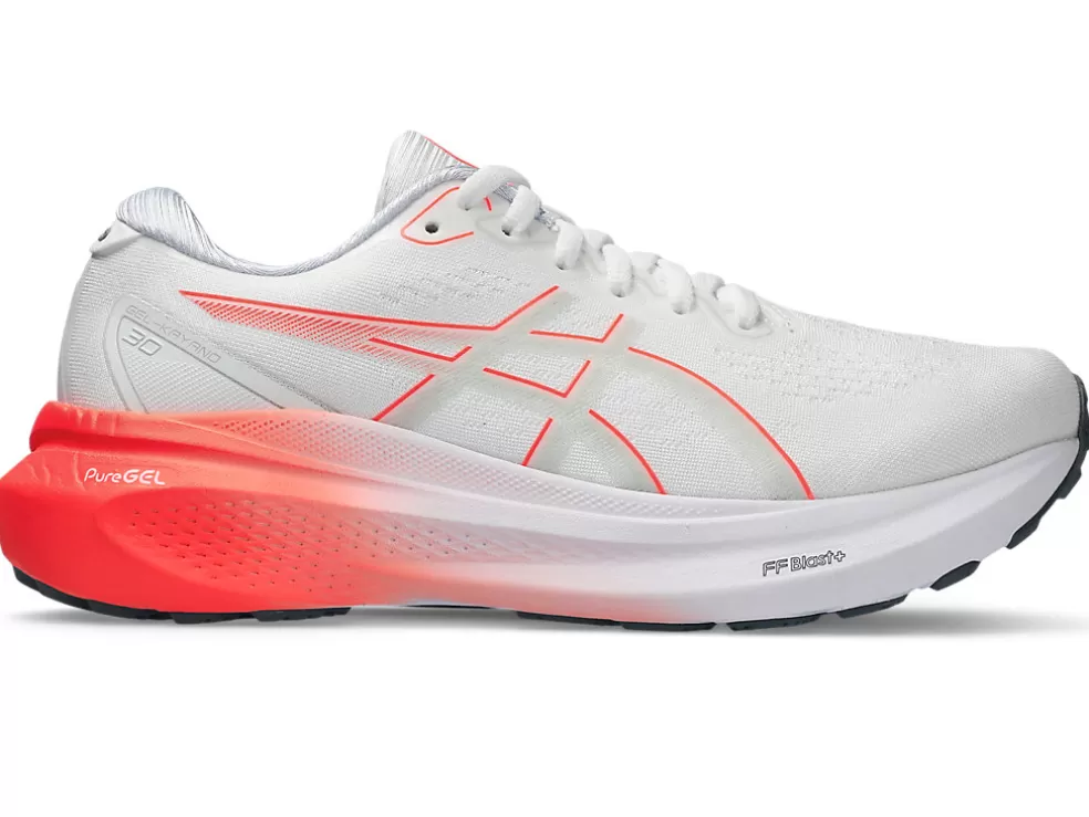 GEL-KAYANO™ | Hardloopschoenen>ASICS GEL-KAYANO 30 White/Sunrise Red