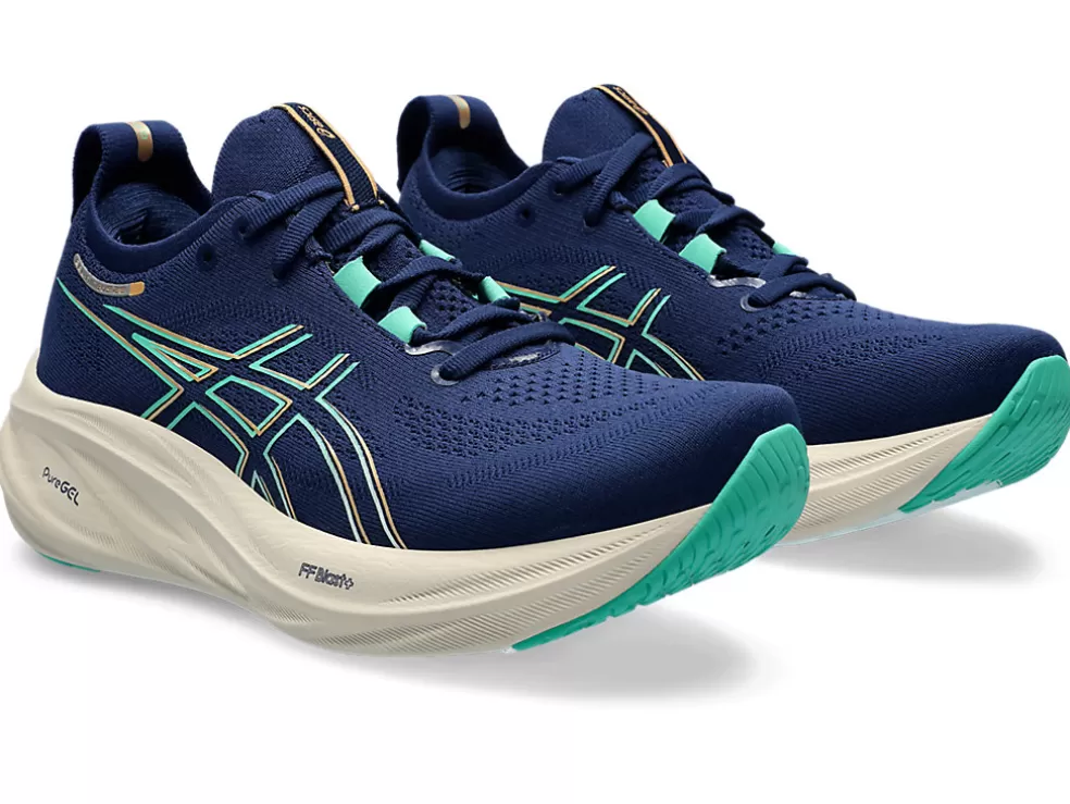 GEL-NIMBUS™ | Hardloopschoenen>ASICS GEL-NIMBUS 26 Blue Expanse/Aurora Green