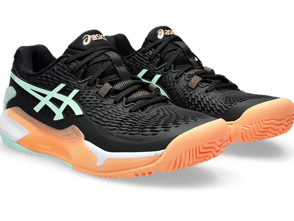 Padel | Padel>ASICS GEL-RESOLUTION 9 PADEL Black/Mint Tint