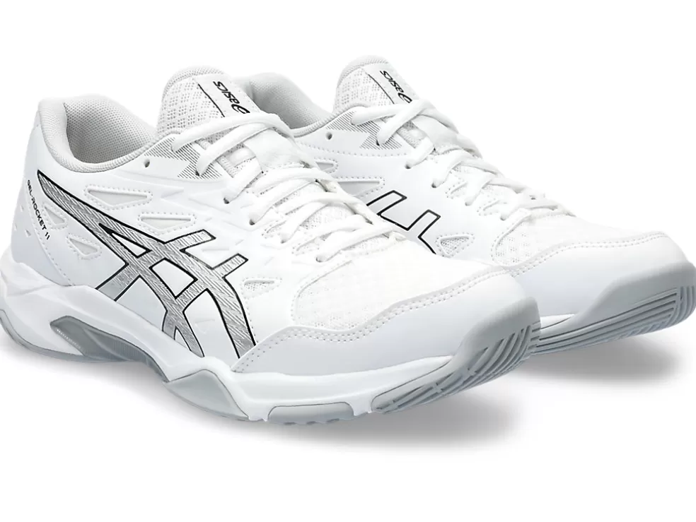 Netbal | Squash & badminton>ASICS GEL-ROCKET 11 White/Pure Silver