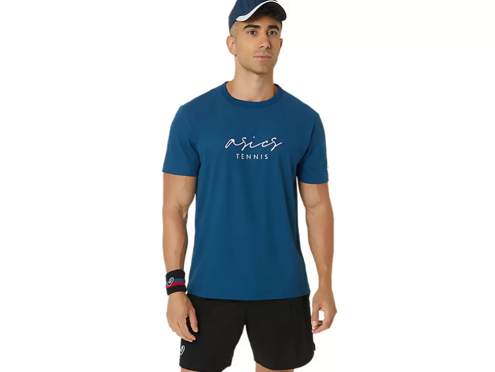 Kleding | Shirts met korte mouwen>ASICS MEN CLASSIC GRAPHIC TEE Mako Blue