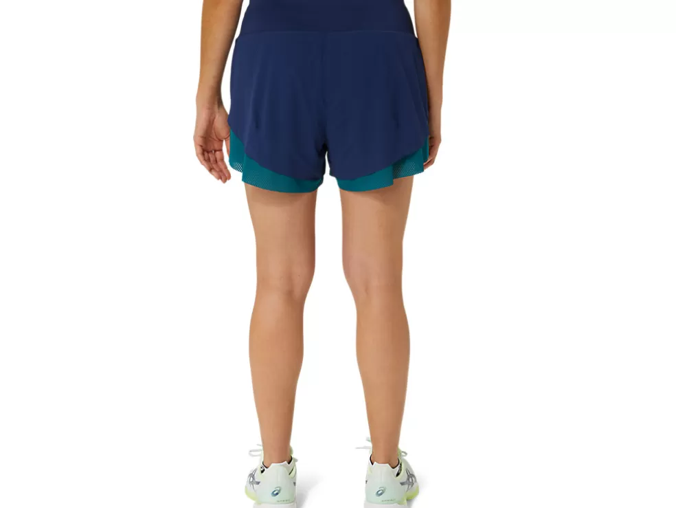 Kleding | Shorts>ASICS NAGINO TENNIS 3.5IN 2-N-1 LAYER SHORT Blue Expanse/Rich Teal