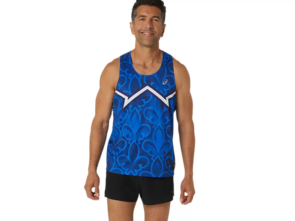 Kleding | Hardlopen>ASICS NATIONS RUN SINGLET Blue