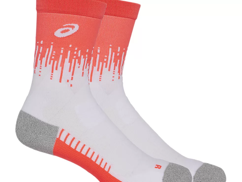 Sokken | Accessoires>ASICS PERFORMANCE RUN SOCK CREW Sunrise Red/Brilliant White