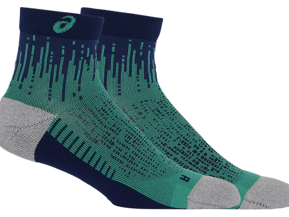 Hardlopen | Sokken>ASICS PERFORMANCE RUN SOCK QUARTER Aurora Green/Blue Expanse