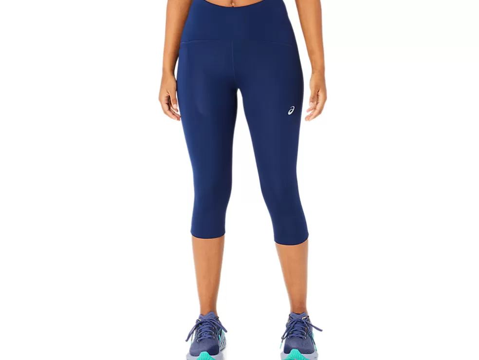 Kleding | Hardlopen>ASICS ROAD HIGH WAIST CAPRI TIGHT Blue Expanse