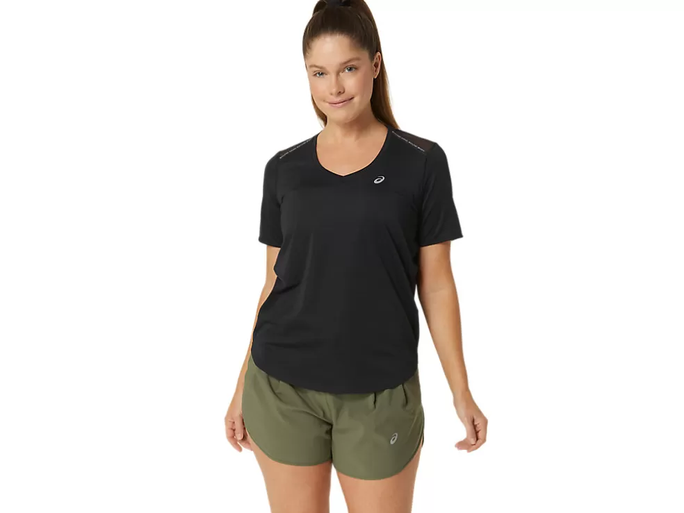 Kleding | Hardlopen>ASICS ROAD V-NECK SS TOP Performance Black