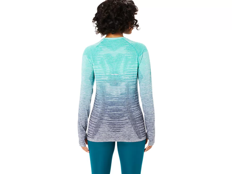 Kleding | Hardlopen>ASICS SEAMLESS LS TOP Aurora Green/Blue Expanse