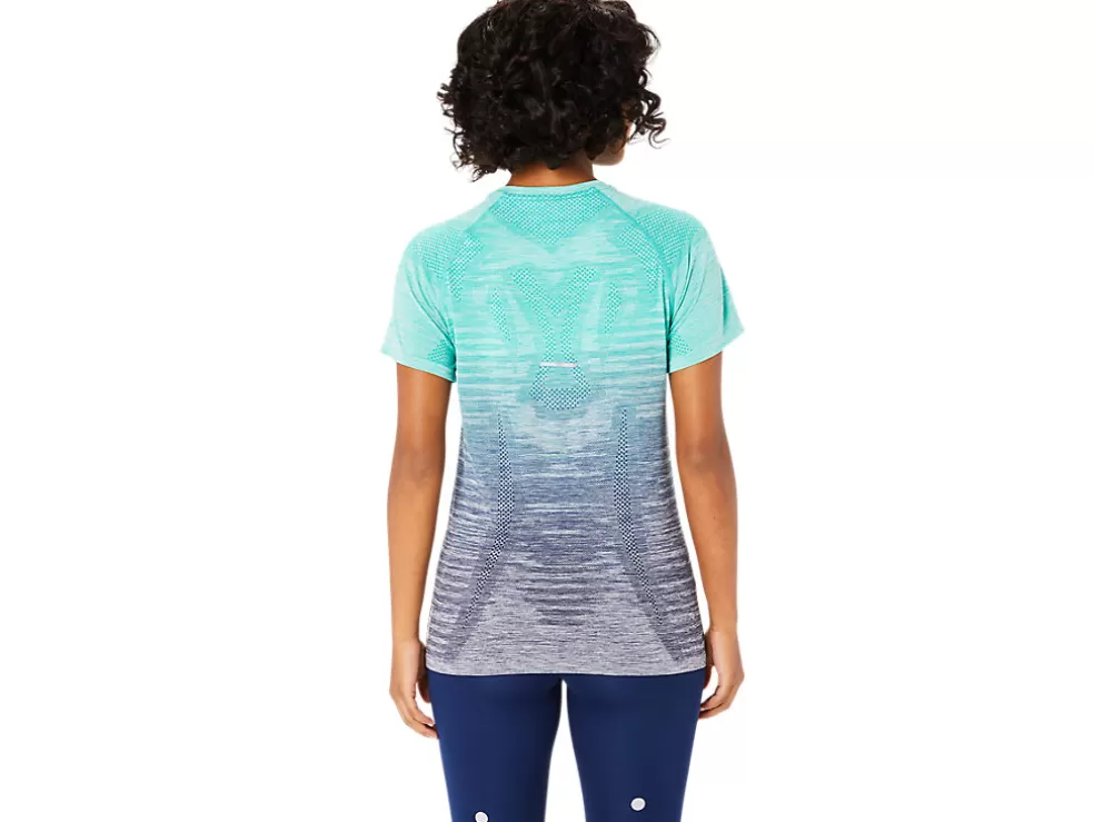 Kleding | Hardlopen>ASICS SEAMLESS SS TOP Aurora Green/Blue Expanse