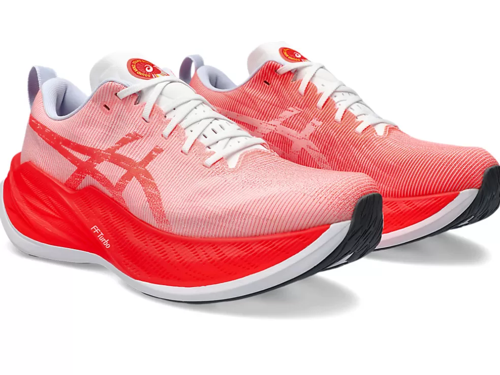 Run faster | Hardloopschoenen>ASICS SUPERBLAST White/Sunrise Red