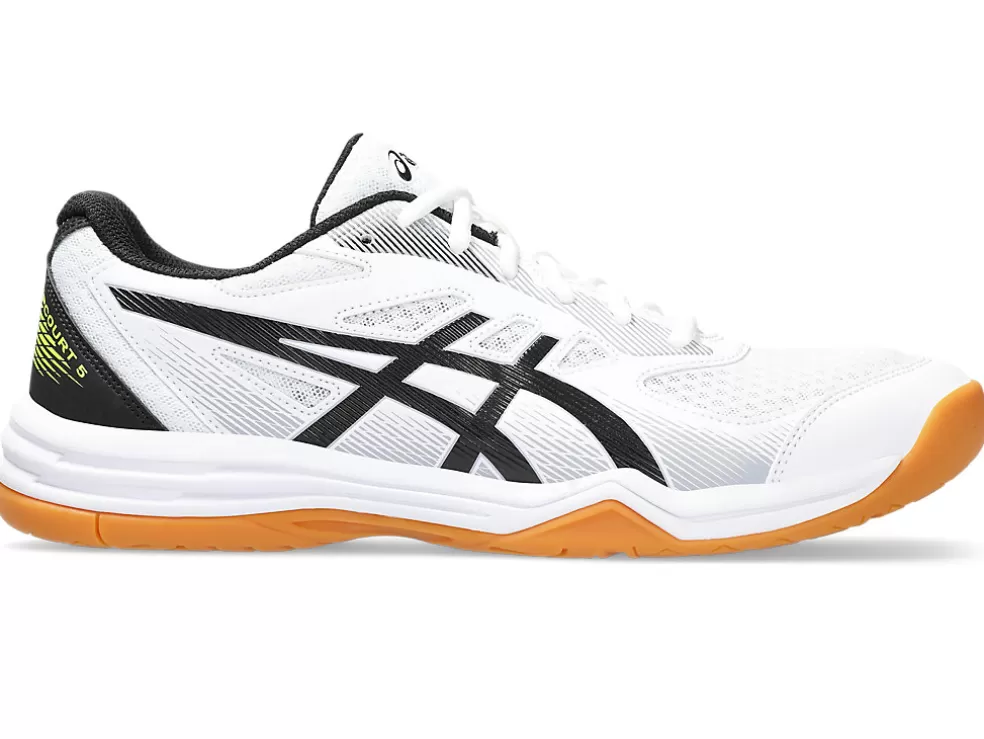 Netbal | Squash & badminton>ASICS UPCOURT 5 White/Safety Yellow